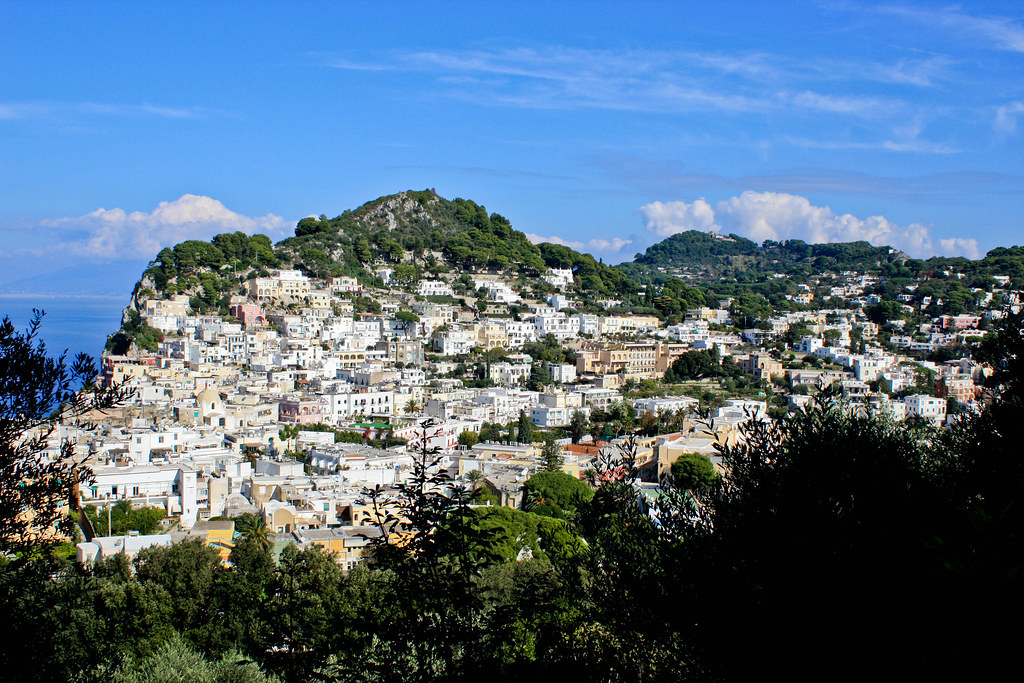 Capri — the hilltown above the Faraglioni